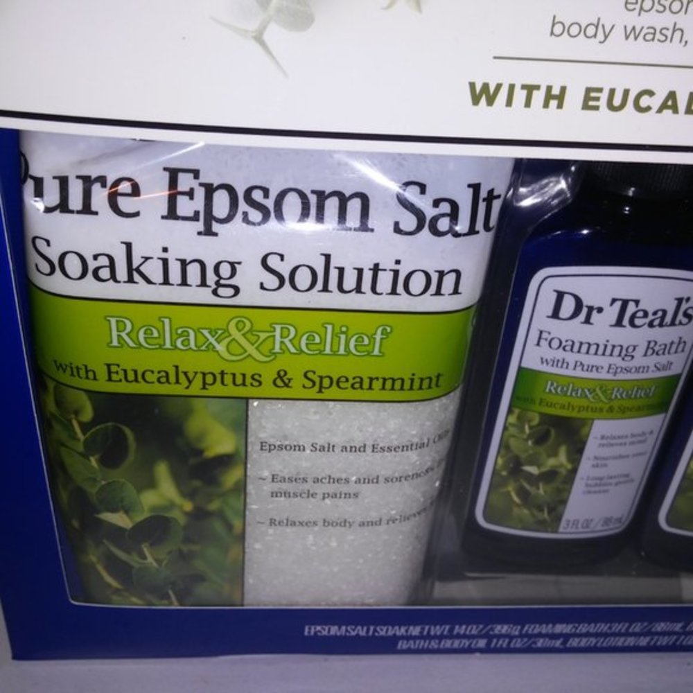 Dr Teal's Sooth & Sleep Bath Gift‎ Set 5 Piece Eucalyptus & Spearmint Epson Salt - Picture 4 of 7